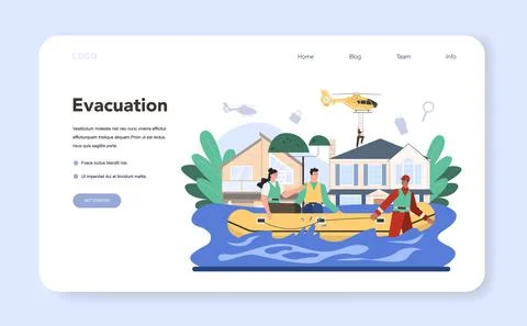 Urgency rescuer help web banner or landing page. Ambulance lifeguard Stock Illustration