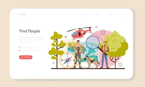 Urgency rescuer web banner or landing page. Ambulance lifeguard Stock Illustration