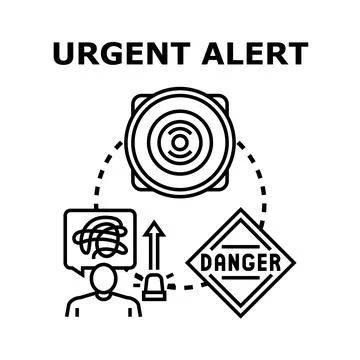 Urgent alert system detecting problems and danger Illustration