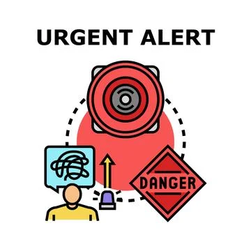 Urgent alert system detecting problems and danger Stock Illustration