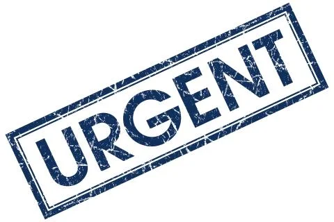 Urgent blue square stamp Illustrazione stock