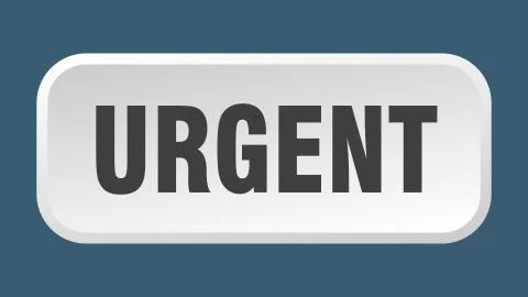 Urgent button. urgent square 3d push button Stock Illustration