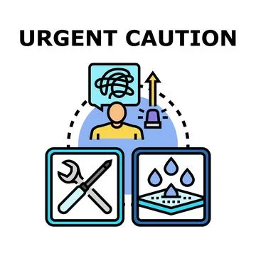 Urgent caution concept with problem solving and waterproofing イラスト素材