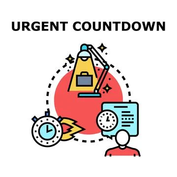 Urgent countdown vector concept for important tasks Stock Illustration
