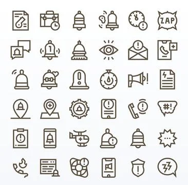 Urgent Digital Vector Pack containing 36 Editable Bold Line 128x128 Icons Stock Illustration