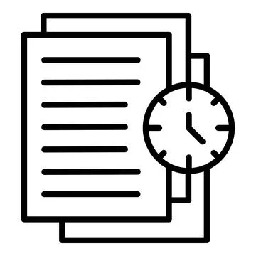 Urgent document icon outline vector. Warning caution イラスト素材