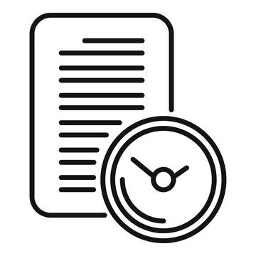 Urgent document icon outline vector. Late work online Illustrazione stock