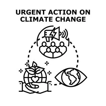 Urgent global action on climate change concept Stock Illustration