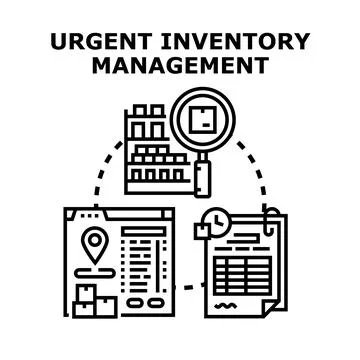 Urgent inventory management process overseeing supply chain operations Stock Illustration