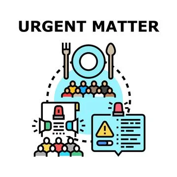 Urgent matter concept icon vector illustration food crisis Stock Illustration