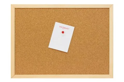 Urgent note on a pinboard Foto stock