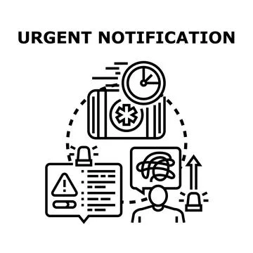 Urgent notification concept for quick message and emergency alert Stock Illustration