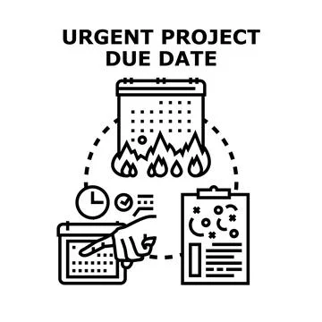 Urgent project due date approaching deadline concept Stock Illustration