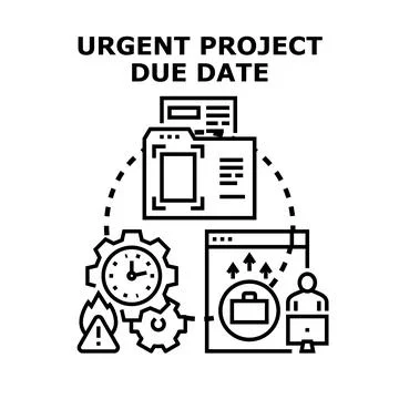 Urgent project due date deadline work concept イラスト素材