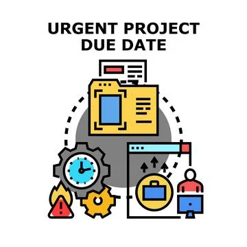 Urgent project due date deadline work concept イラスト素材