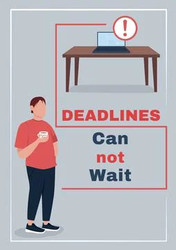 Urgent projects at work poster flat vector template イラスト素材
