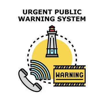 Urgent public warning system concept sending alert message Stock Illustration