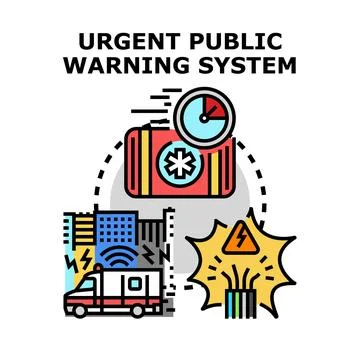 Urgent public warning system distributing crucial hazard alerts イラスト素材