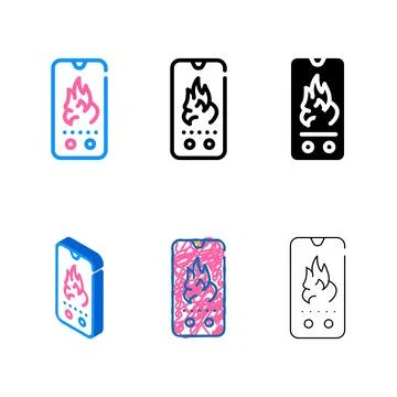 Urgent question and calling to call center color icon multipack vector Illustrazione stock