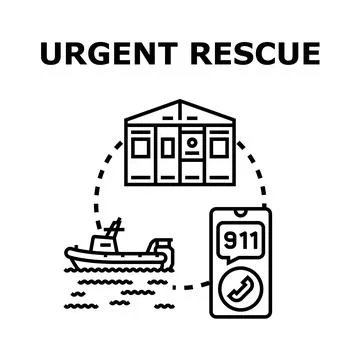 Urgent rescue operation vector concept illustration Stock Illustration