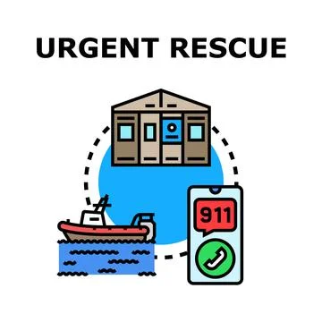 Urgent rescue operation vector concept illustration Stock Illustration