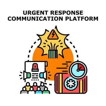 Urgent response communication platform for emergency situations Stock Illustration