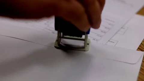 Urgent stamp on the envelope Stock Footage 72248499