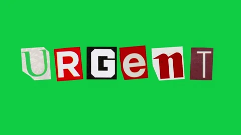 Urgent Stop Motion paper cut magazine graphic collage, ransom note style te.. Stock Footage 336644001