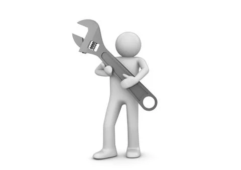 Urgent support (3d isolated characters, business series) Stock Illustration