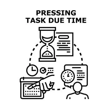 Urgent task deadline management and time organization Stock Illustration
