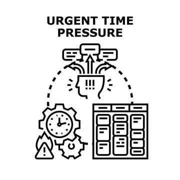 Urgent time pressure task management problem solving 库存插图