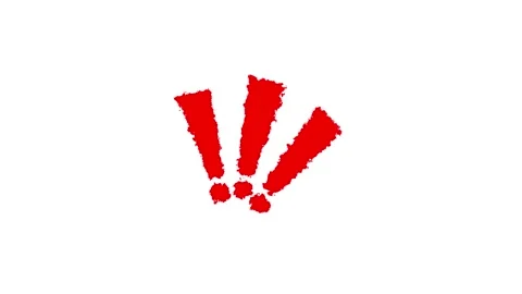 Urgent warning alert animation with red exclamation marks Stock Footage 330525498