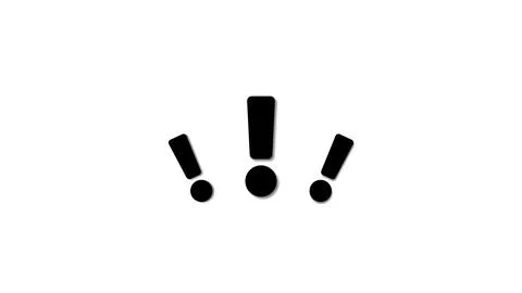 Urgent warning sign: three black exclamation marks important 库存插图
