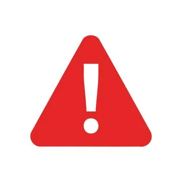 Urgent Warning Triangle Icon. This stark red hazard mark conveys critical i.. Stock Illustration