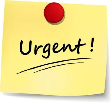 Urgent yellow note Stock Illustration