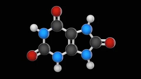 Uric acid. C5H4N4O3. Seamless loop. RGB + Alpha (Transparent) channel Stock Footage 154230669