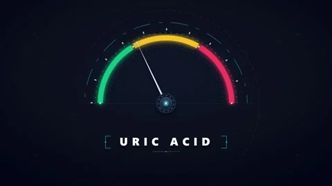 Uric acid level gauge animation: medical health monitoring and diagnostic d.. Stock Footage 337555050