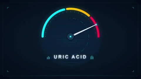 Uric acid level gauge indicator: medical diagnostic motion for health monit.. Stock Footage 337555044