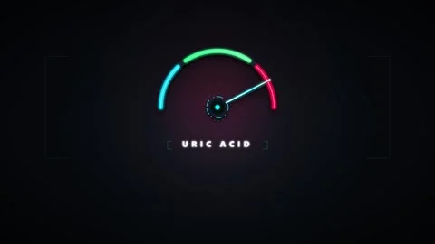 Uric acid level gauge indicator animation: medical health diagnostic concep.. Stock Footage 337555074