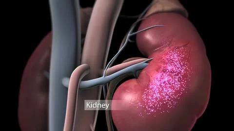 Uric acid secretion in the kidneys Stock Illustration
