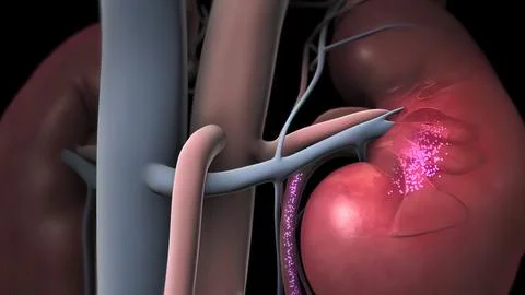Uric acid secretion in the kidneys Stock Illustration