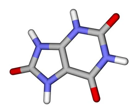 Uric acid sticks molecular model Stock Illustration