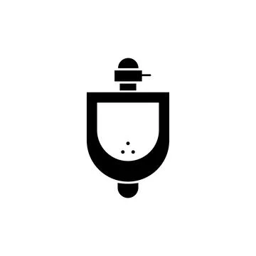 Urinal icon element of plumbing icon for mobile concept and web apps. Thin li Illustrazione stock