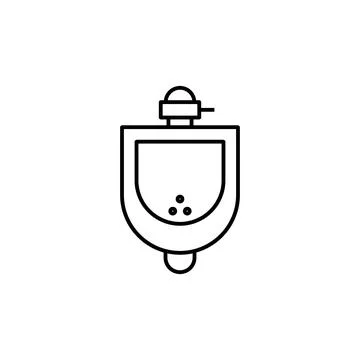 Urinal icon element of plumbing icon for mobile concept and web apps. Thin li Stock Illustration