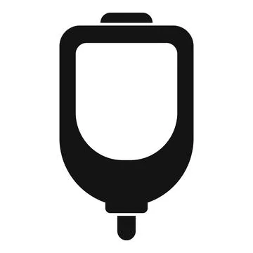 Urinal simple black icon showing hygiene and restroom facilities Stock Illustration