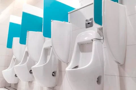 Urinal with wall extension 스톡 사진