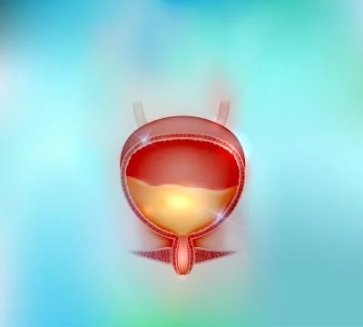 Urinary bladder beautiful blue background Stock Illustration