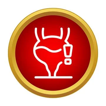 Urinary bladder inflammation icon concept with exclamation mark Stock Illustration