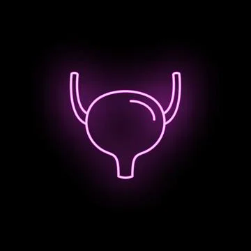 Urinary bladder organ neon glowing line icon Stock Illustration