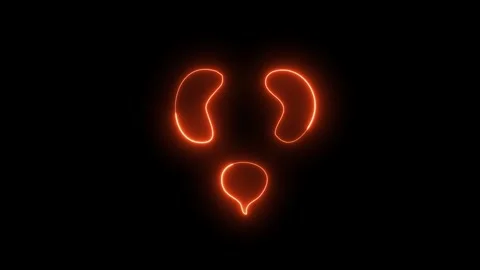 Urinary system organs glowing neon on black background. 스톡 동영상 333081050